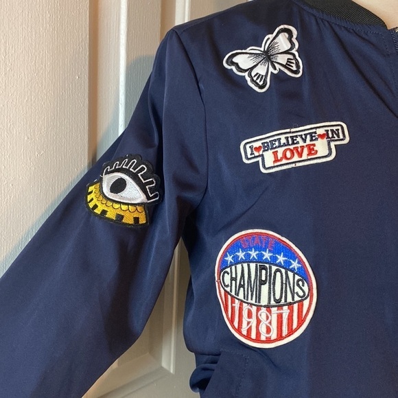 Casting LA Patched Zip Up Jacket Navy Blue Size Small in Like New Condition - Picture 2 of 10